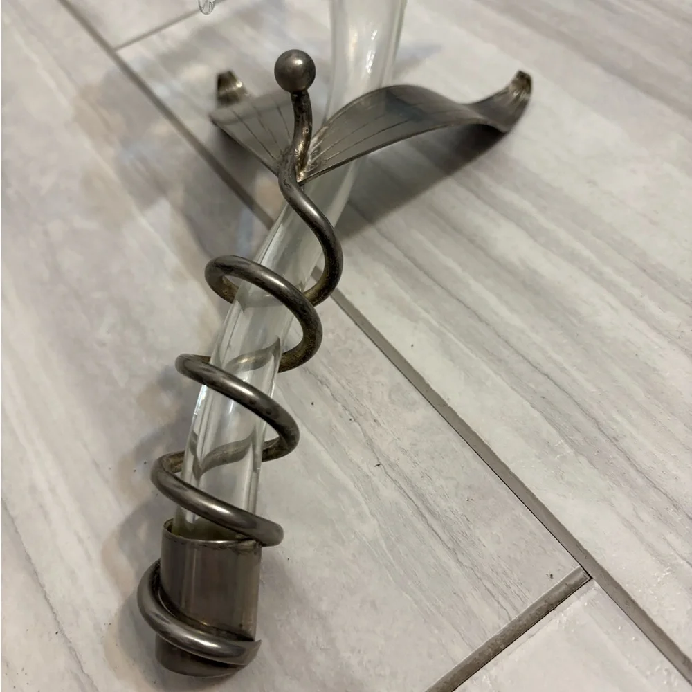 Art Deco Silver Plated Flower Vase With Metal Holder
